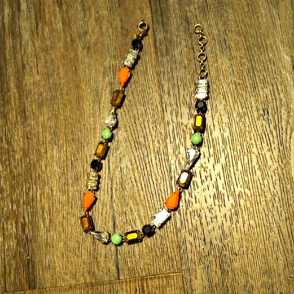 EUC J CREW RhinestoneColorful Beaded Necklace